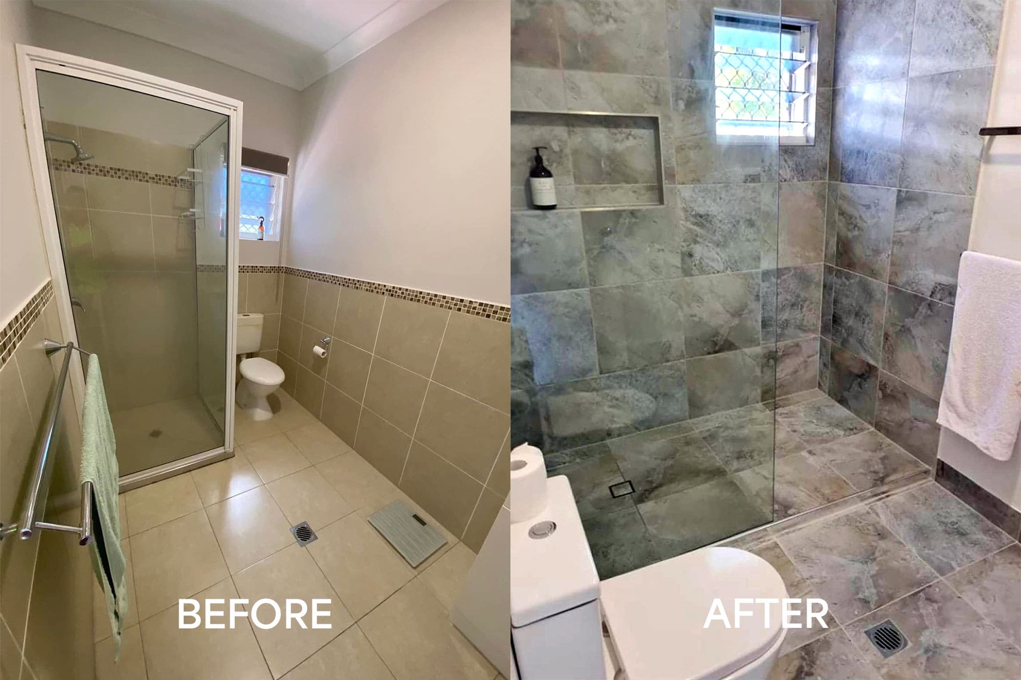 Ensuite before and after